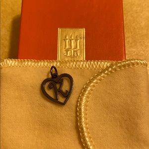 James Avery Retired K in a Heart Charm